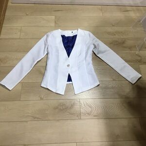 & Other Stories White Blazer with Blue Lining